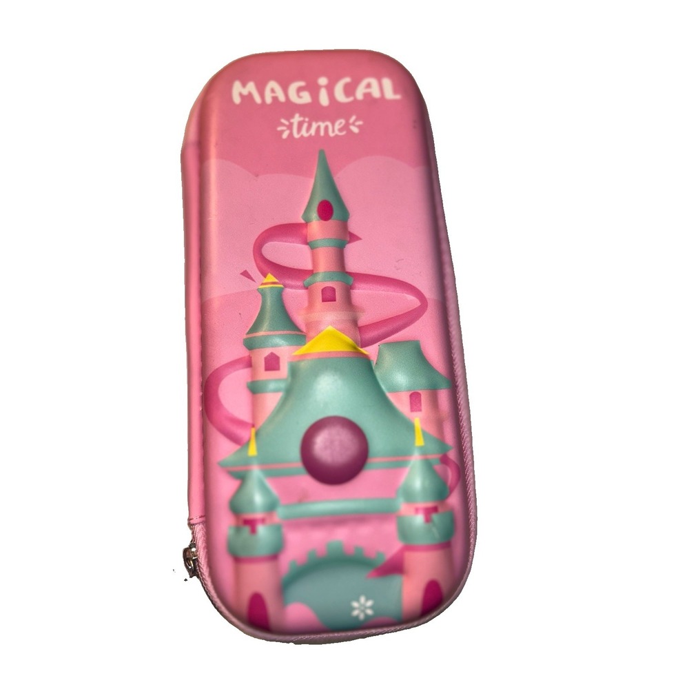 Pink 3D castle pencil case with zipper #kawaii #pastel